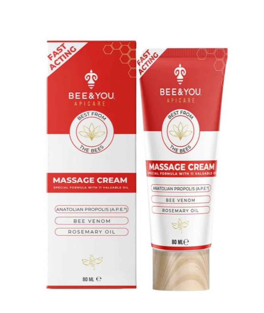 Bee & You Massage Cream with Propolis, Bee Venom & 11 Herbal Oils, 2.7 fl oz