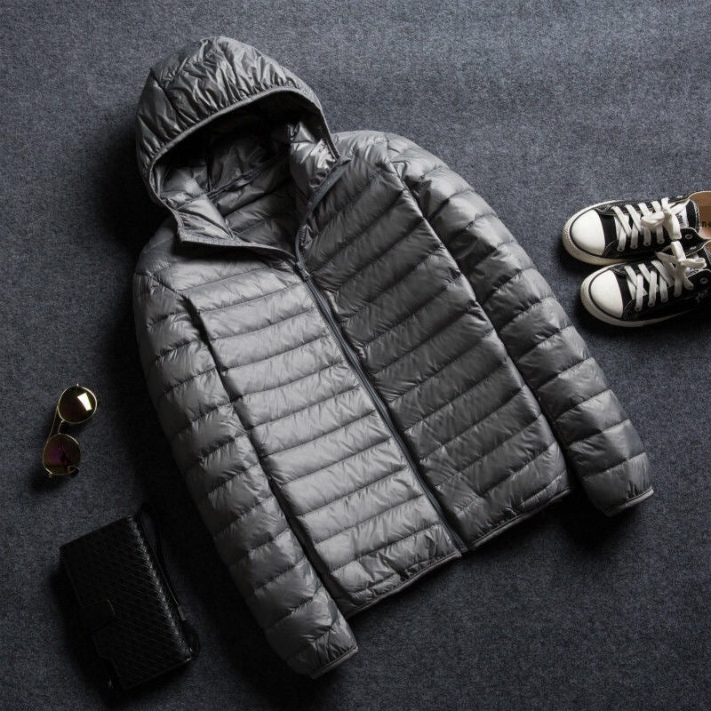 Men's Lightweight Cotton-Padded Jacket with Hood