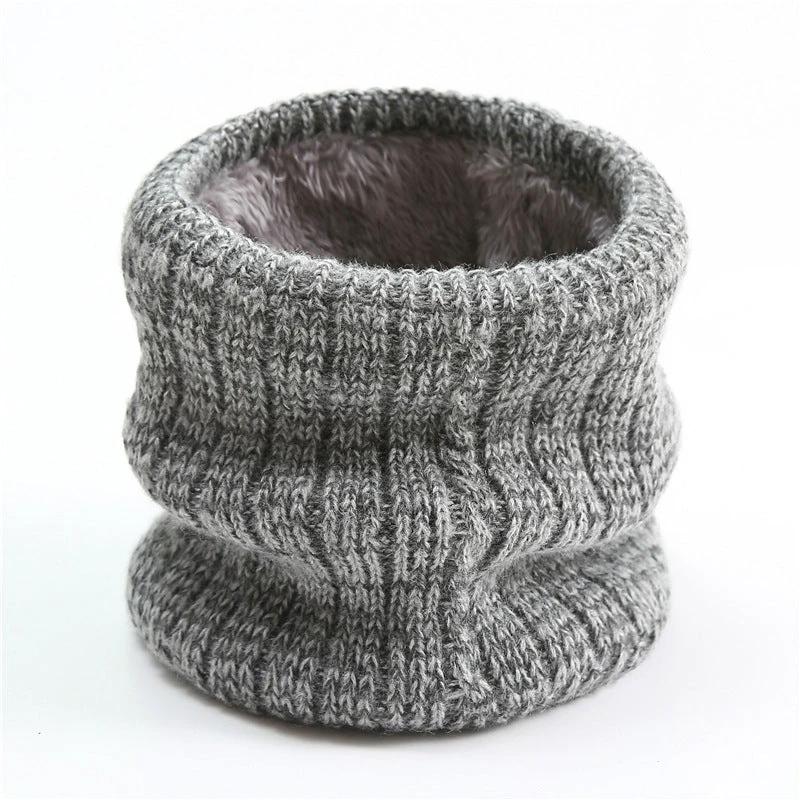 Men's Twist Wide Striped Fleece-lined Knitted Scarf