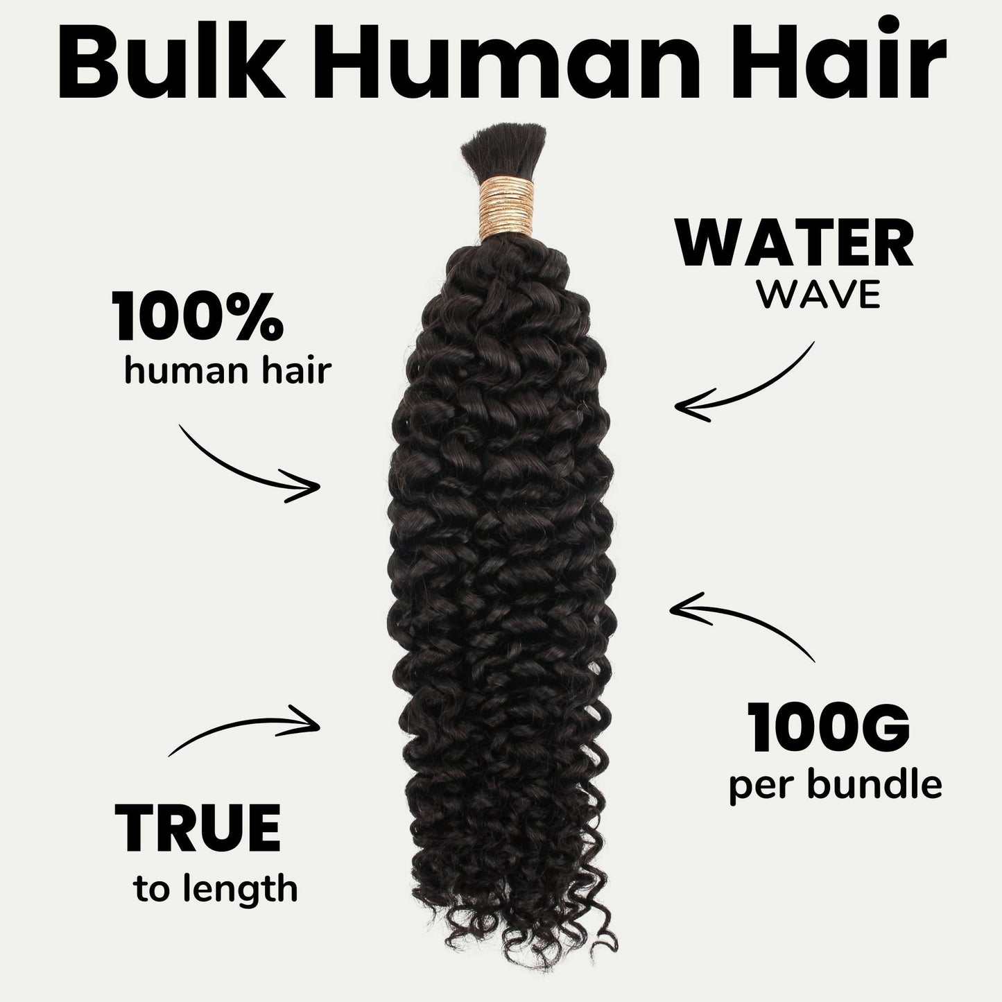Cabello trenzado 100% humano Water Wave Bulk