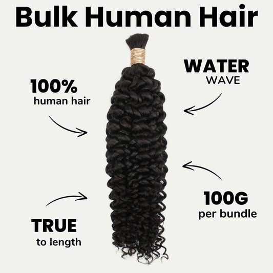 Cabello trenzado 100% humano Water Wave Bulk