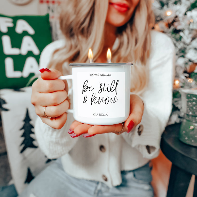 16oz Reusable Metal Candle Mug Scented Candle With Custom Label Color Option