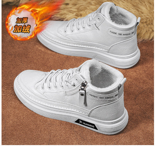 Zapatillas de skate para hombre negras de media caña, botas Martin impermeables de invierno