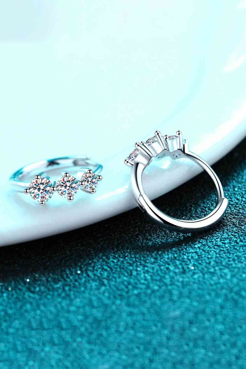 Sterling Silver Moissanite Huggie Earrings – Dazzling 0.72 Ct Sparkle See size chart under “more details”