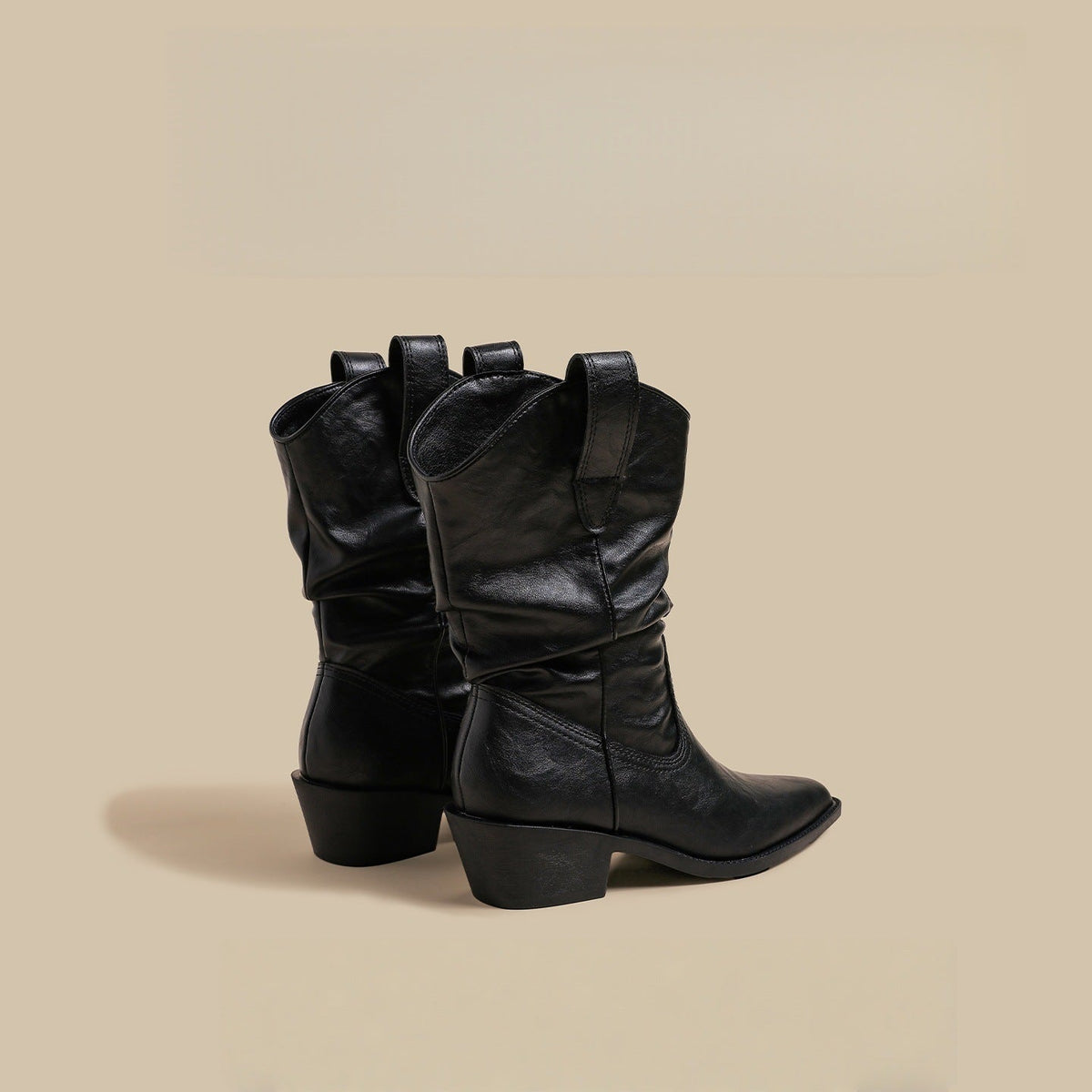 Retro Autumnwinter New Arrival Black Mid-calf Boots