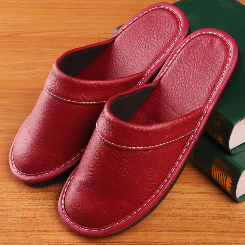 Unisex Lazy Four Seasons Leather Slippers