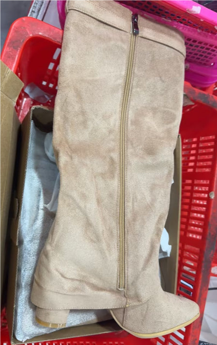 Women's Pointed-Toe Mid-Calf Buckle Boots