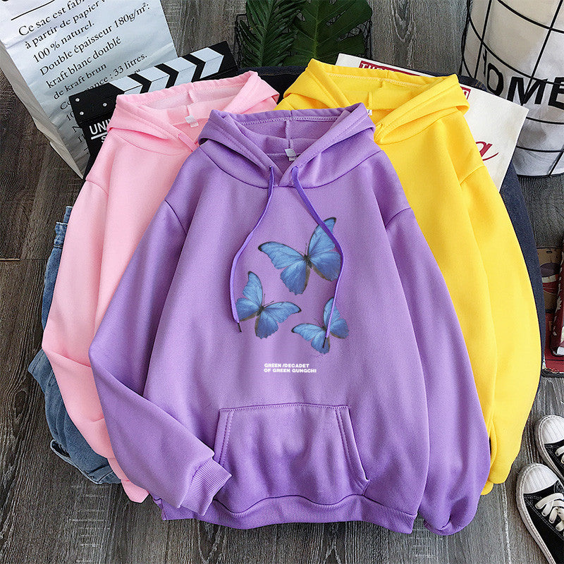 Men And Women Sweaters Plus Velvet Loose Hood