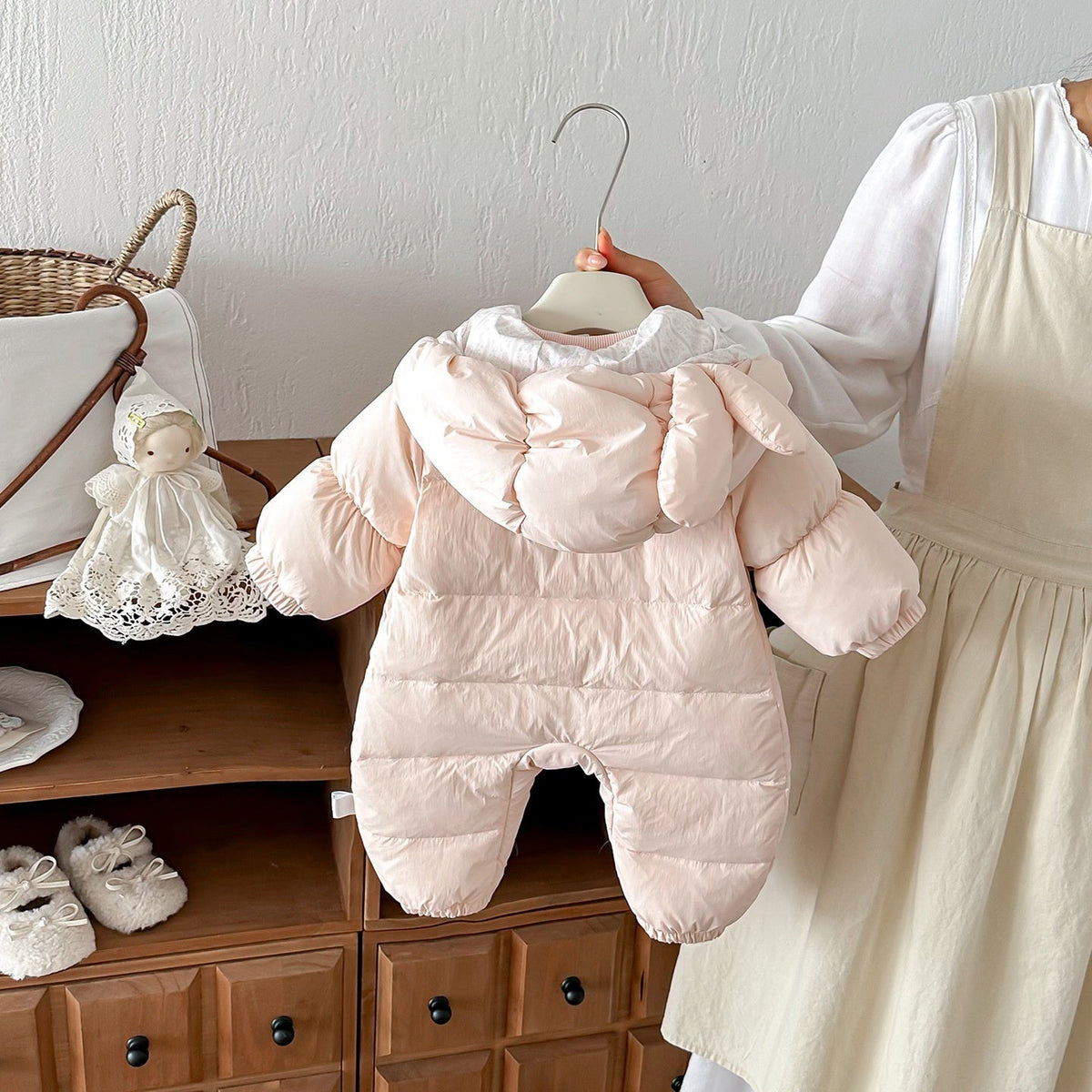 Baby Down Jacket Winter Outdoor Romper White Duck Down Clothing