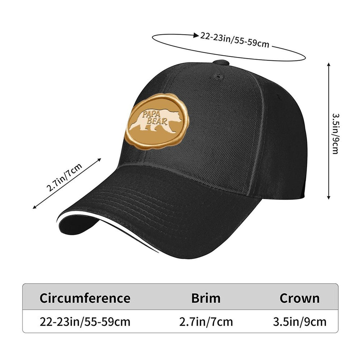 Papa Bear Golden Seal Sandwich Visor Baseball Cap