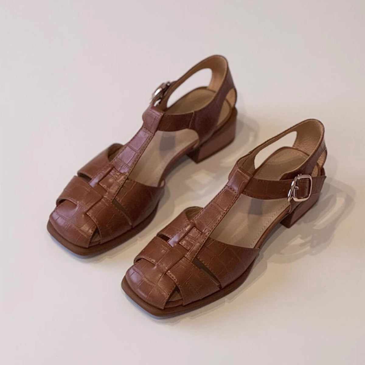 Women's French Style Vintage Weave Roman Shoes