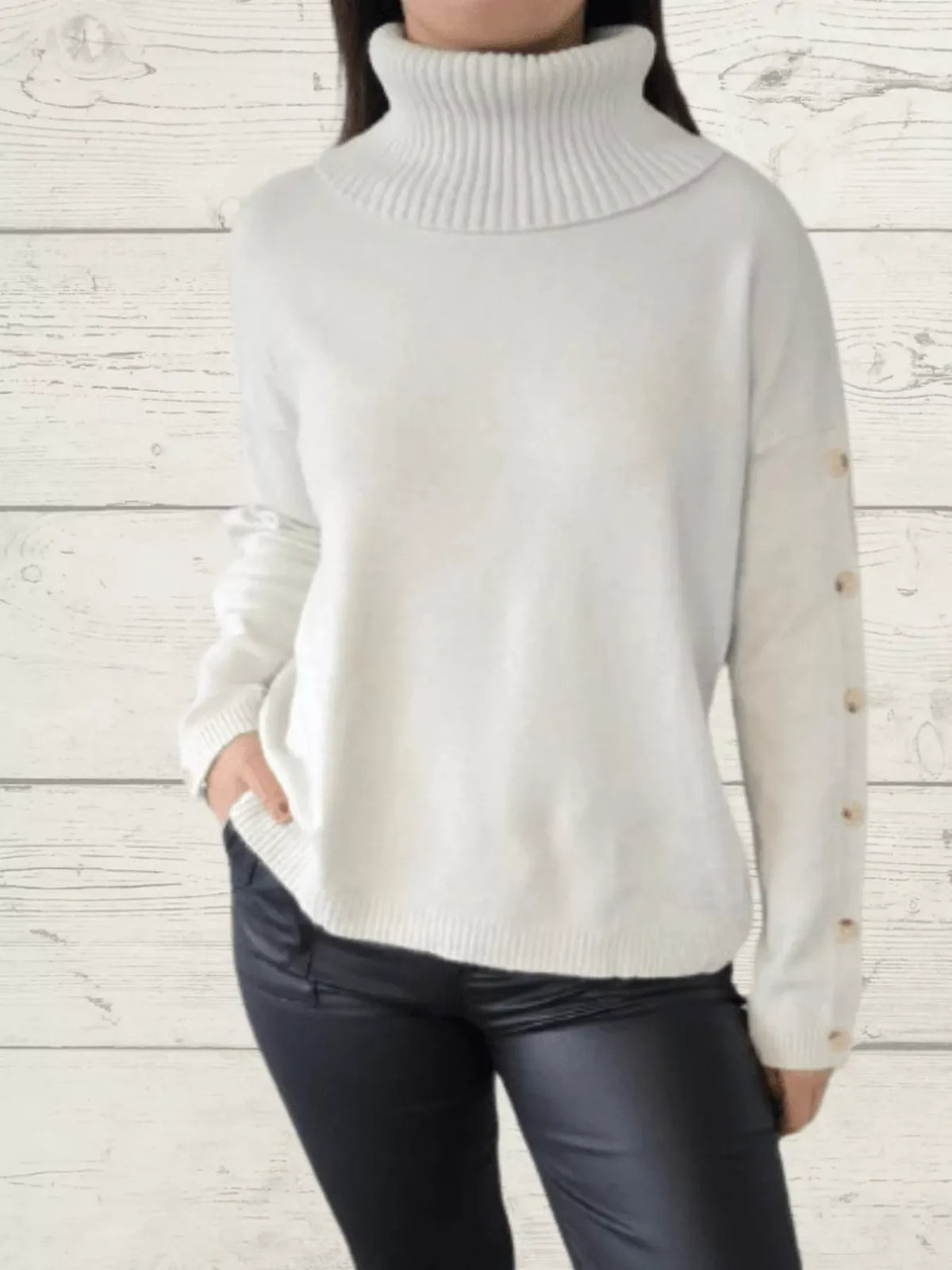 Full Size Turtleneck Long Sleeve Sweater Plus Size