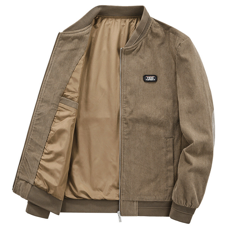 Men's Retro Corduroy Baseball Jacket for Spring & Autumn