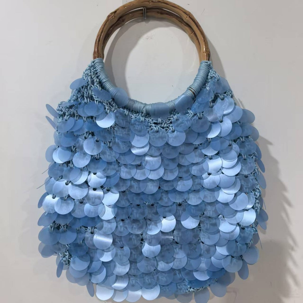New High-End Handmade Natural Sequin Handbag For Women