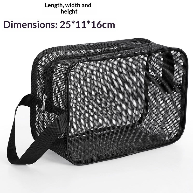 Mens Mesh Toiletry Travel Bag For Bathing Storage