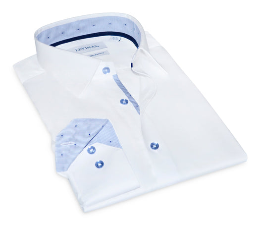 Gordon Button-Up Shirt With Contrast Details // White // Contemporary Fit (Regular)