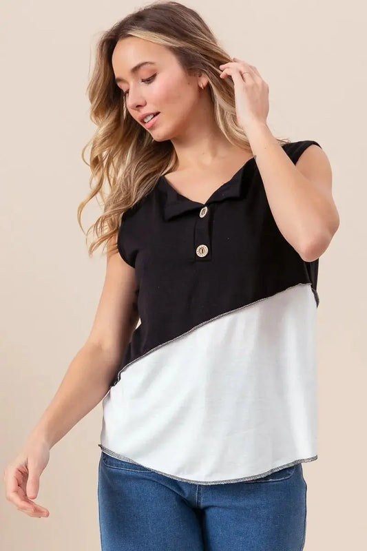 Ropa y Accesorios > Vestidos > Camisas y Blusas Blusa Henley con Bloques de Color para Mujer Trendsi: Tejido Suave, Envío desde EE. UU.