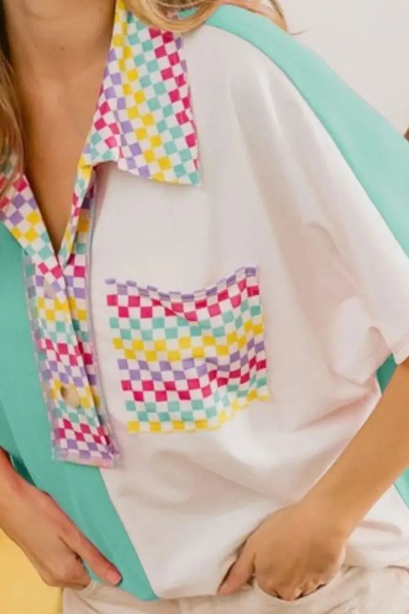 Sweaters Trendsi Color Block Knit Women's Casual Checker Top - Soft & Stylish Shirt