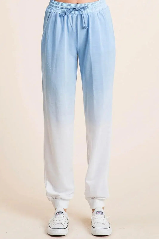 Pantalones de punto teñidos Trendsi para mujer, casuales, cómodos para todo el día
