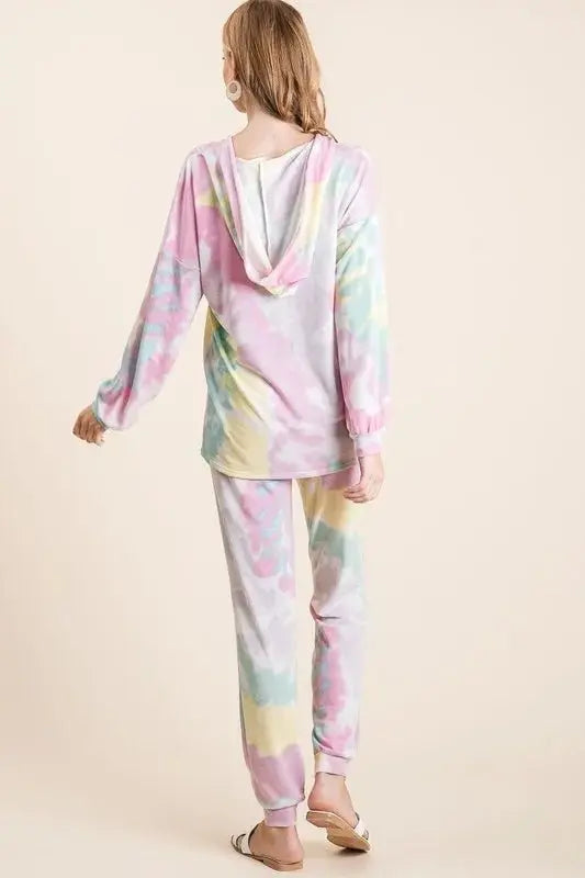 Trendsi Tie Dye Terry Pants Women's Casual Lounge Comfy Joggers