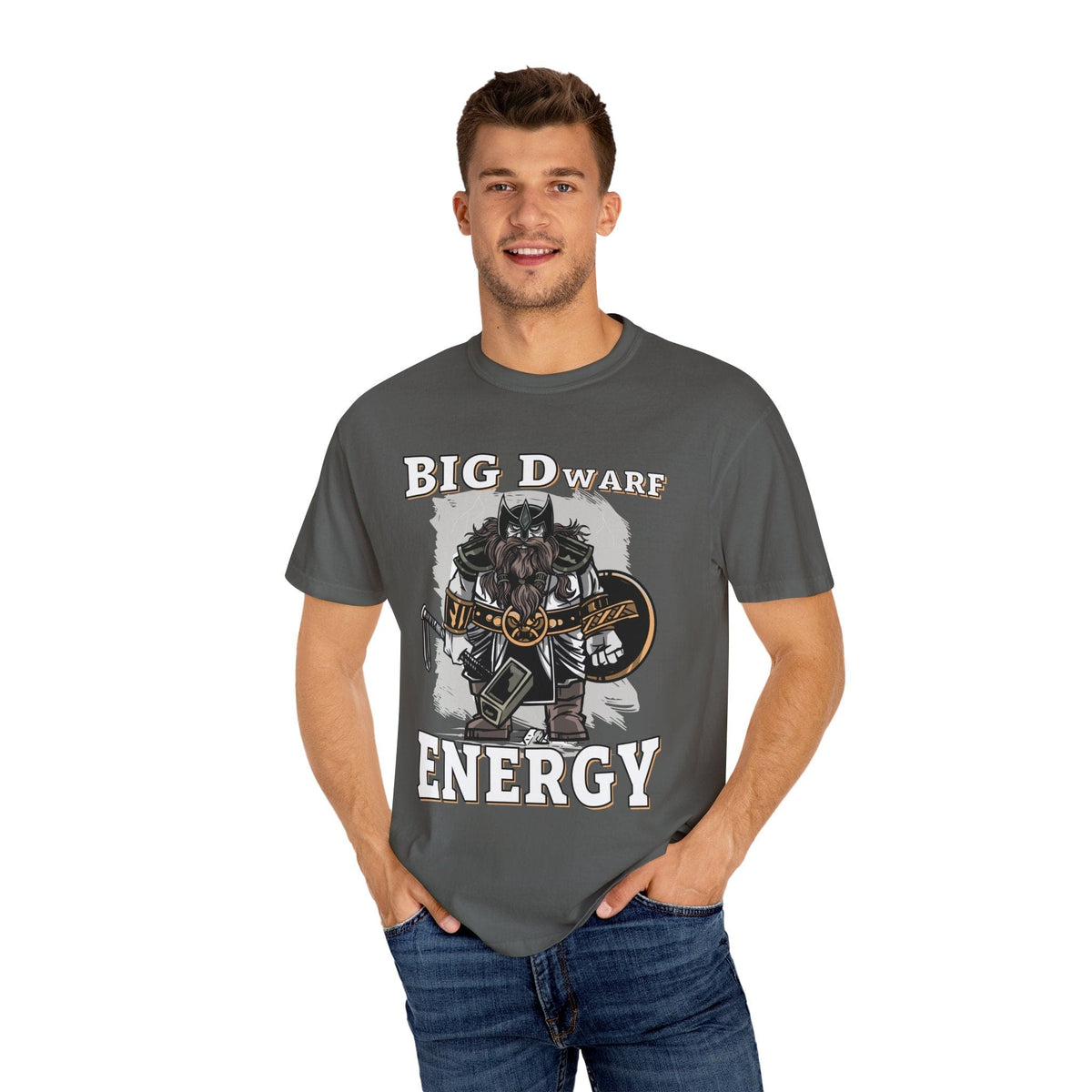 Big D (Dwarf) Energy T-Shirt - Funny Fantasy Dwarf Tee - Comfort Colors
