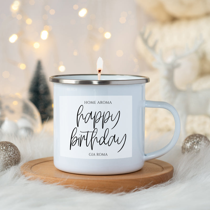 16oz Reusable Metal Candle Mug Scented Candle With Custom Label Color Option