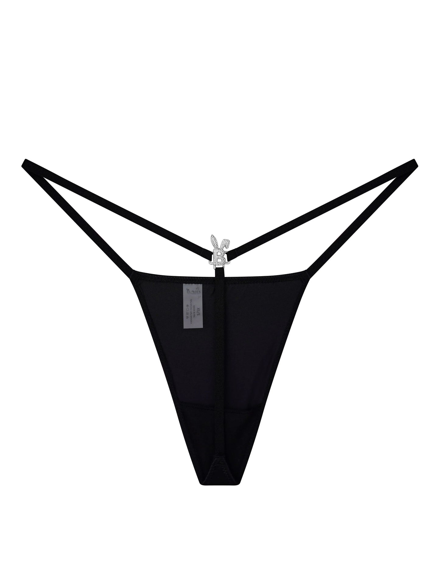 ICED OUT G-STRING IN BLACK