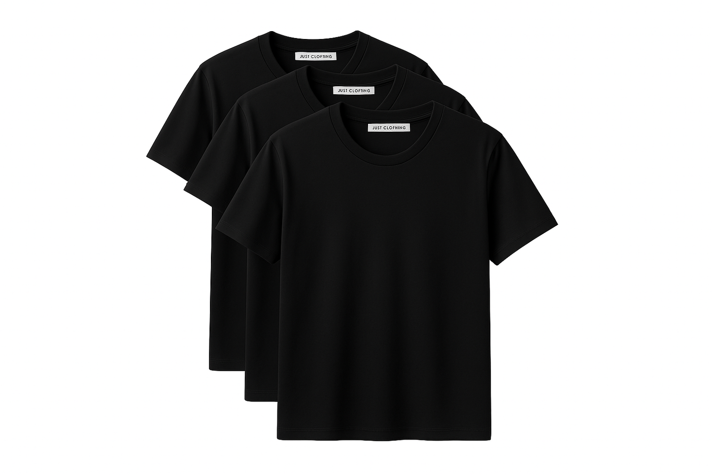 Paquete de 3 camisetas de cuello redondo para hombre, lisas, 100% algodón, cuello doble acanalado, tallas S-5XL