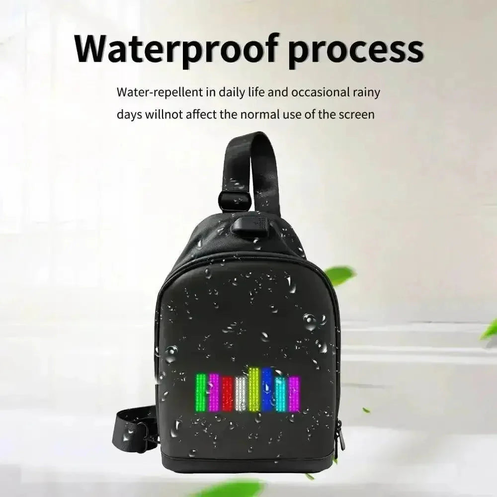 Mochilas LED de píxeles negras y riñoneras inteligentes