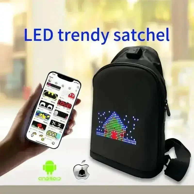 Mochilas LED de píxeles negras y riñoneras inteligentes