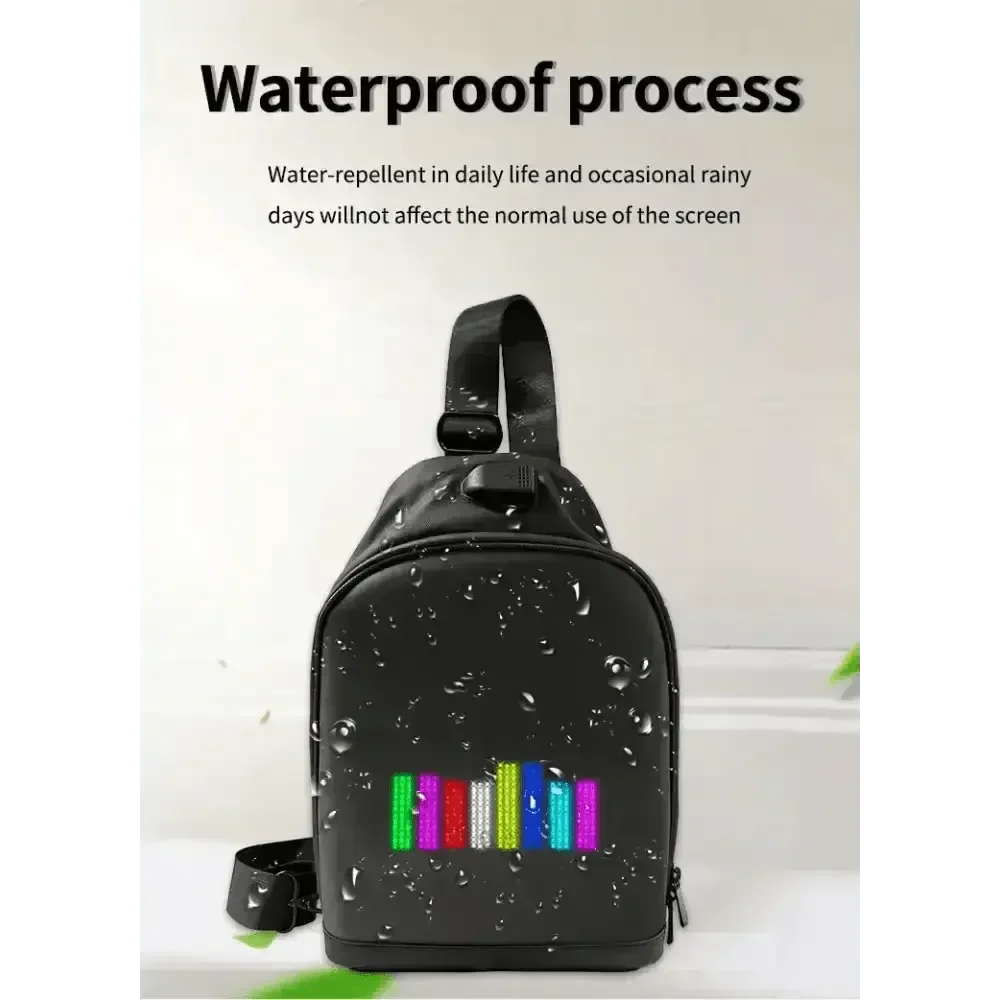 Mochilas LED de píxeles negras y riñoneras inteligentes