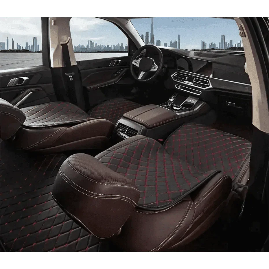 Black Quilted Leather Car Seat Covers