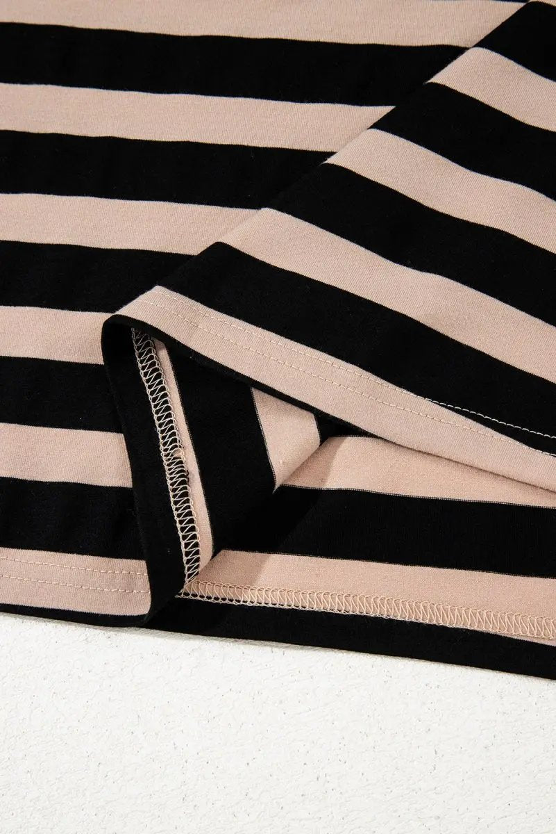 T-Shirts Love Salve Black Stripe Maxi Dress Women's Casual Summer Dress w/ Pockets