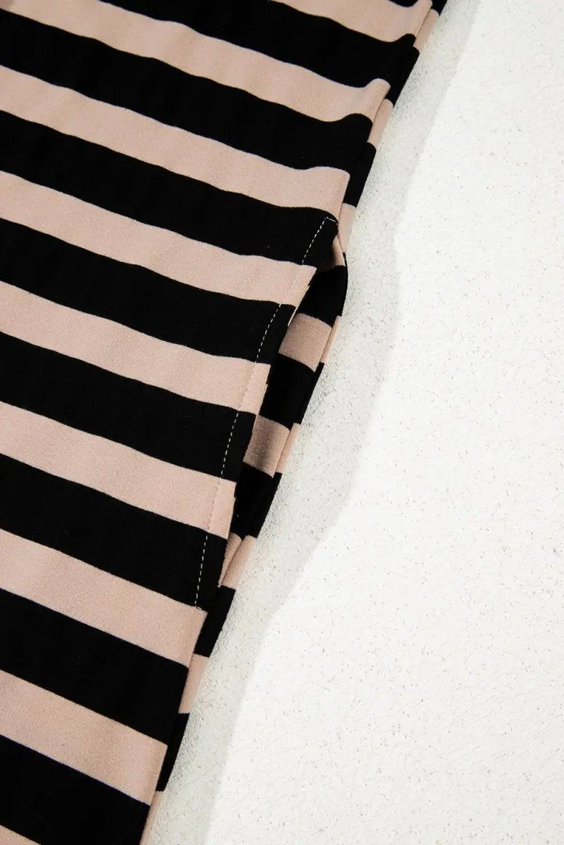 T-Shirts Love Salve Black Stripe Maxi Dress Women's Casual Summer Dress w/ Pockets