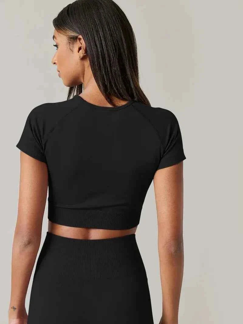Top Corto THRIXINE Elite: Ropa Deportiva Negra de Calidad Superior