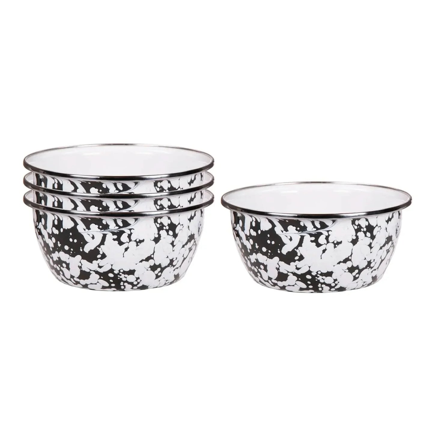 Golden Rabbit Enamelware Salad Bowls - Set of 4