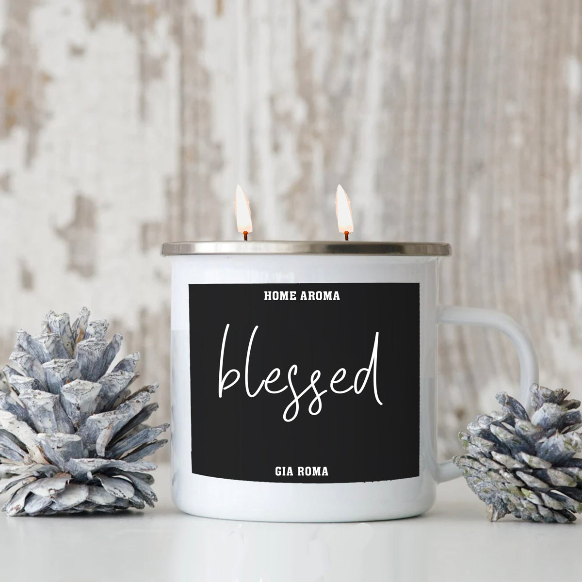 16oz Reusable Metal Candle Mug Scented Candle With Custom Label Color Option