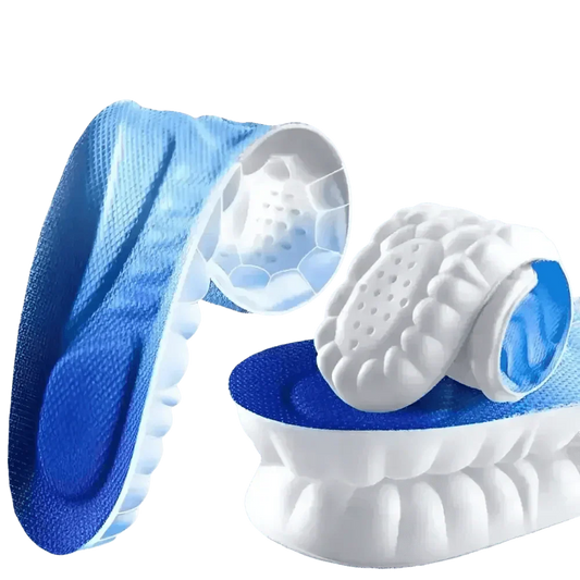 Blue and White Sports Insoles for Men - Breathable Shock Absorption Performance