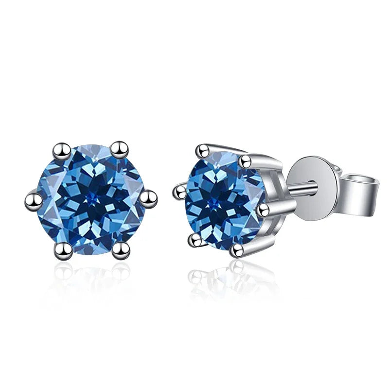 1-2 Carat D Color Moissanite Stud Earrings 925 Sterling Silver Wedding