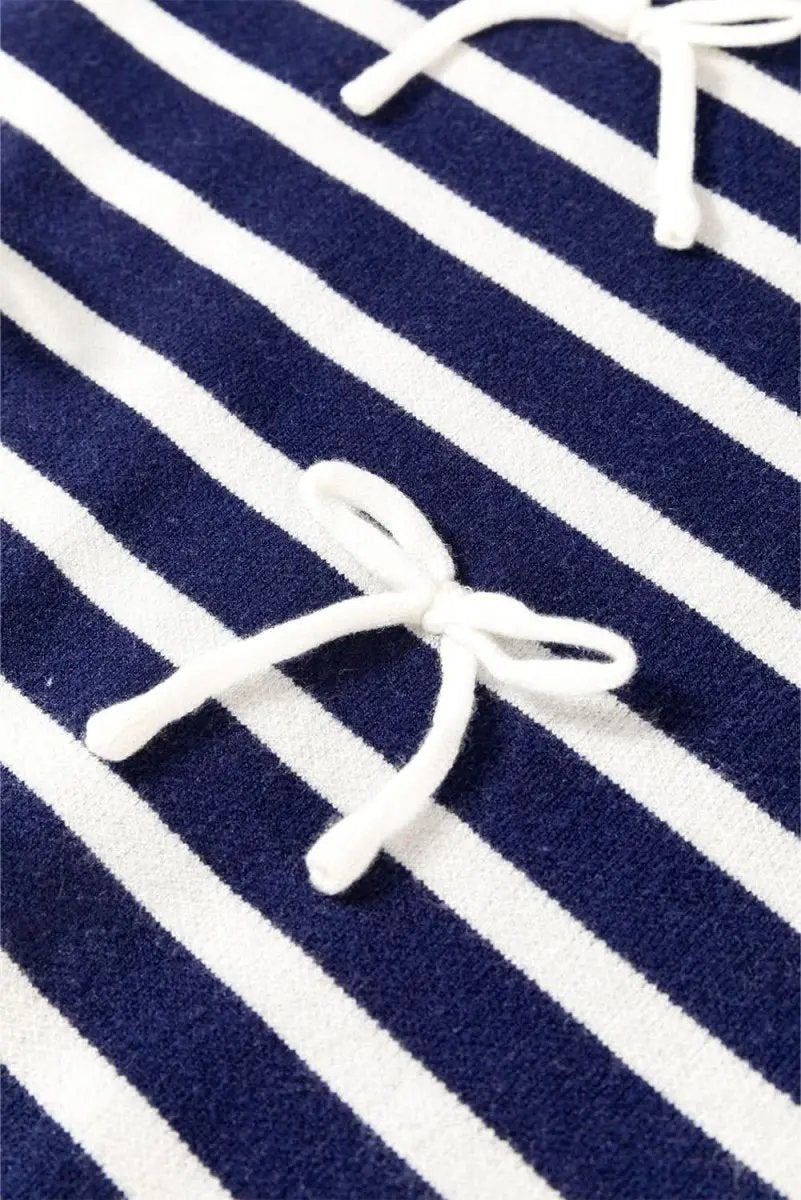 Sweaters Love Salve Blue Stripe Knit Women's Sweater Vest Daily Wear Southern Belle Style Sleeveless Top