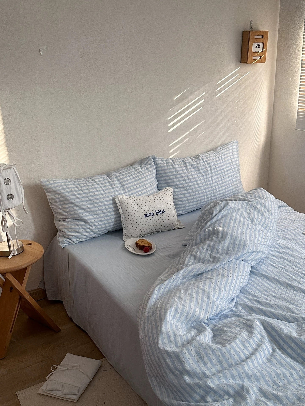 Pink Textured Stripe Duvet Cover Set