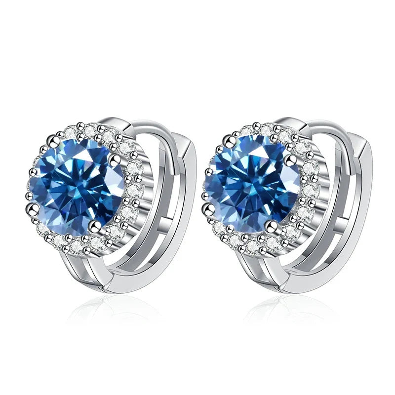 925 Sterling Silver D Color Moissanite Stud Earrings For Women Wedding