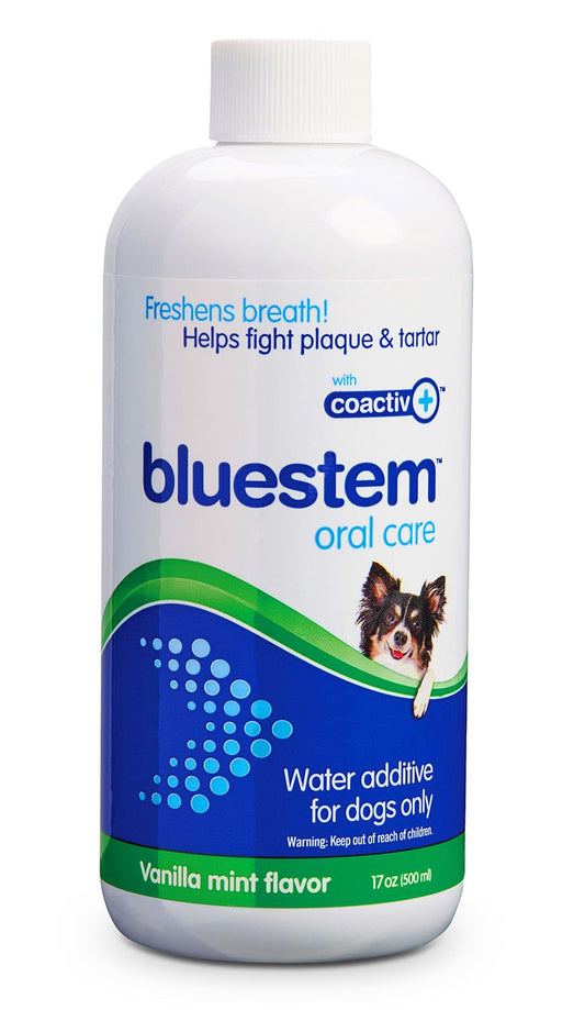Aditivo de agua bluestem para perros solamente, vainilla y menta, 17 fl oz