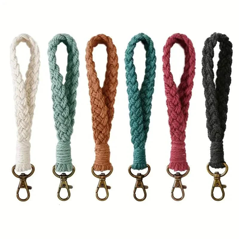 Boho Handmade Wristlet Bracelet Keyring