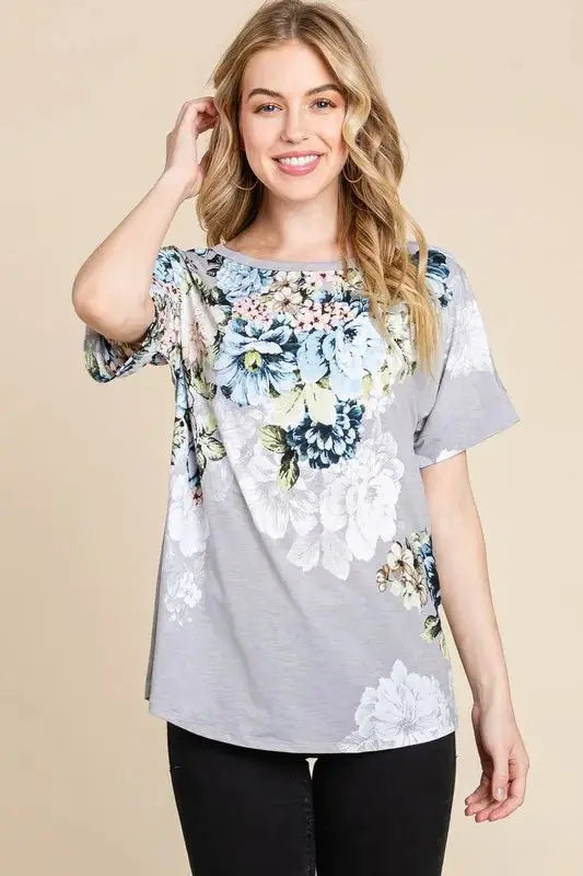Women's T-Shirt Women's Floral Tee - Soft & Breathable - Short Sleeve Casual T-Shirt