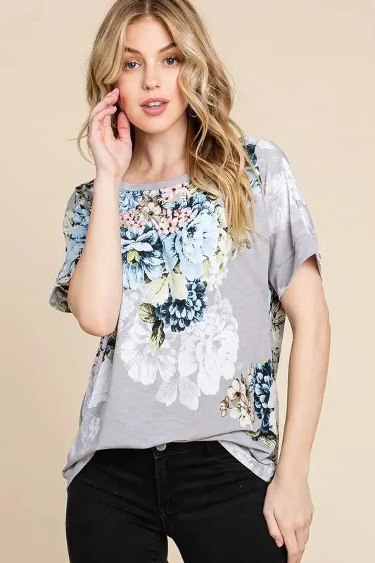 Women's T-Shirt Women's Floral Tee - Soft & Breathable - Short Sleeve Casual T-Shirt