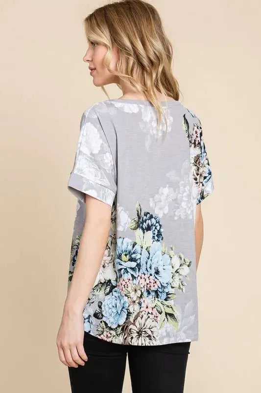 Women's T-Shirt Women's Floral Tee - Soft & Breathable - Short Sleeve Casual T-Shirt