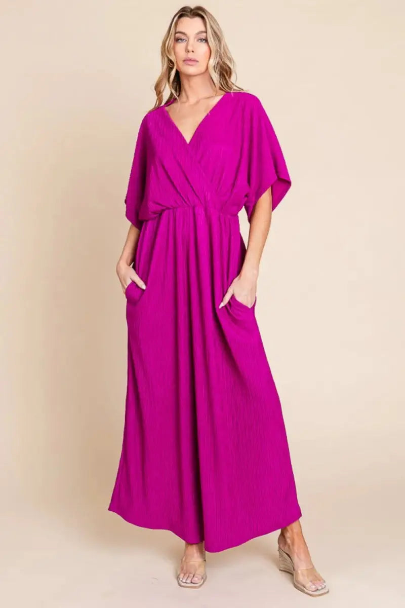 Dresses Trendsi Surplice Maxi Dress Women's Casual Summer Dress with Pockets
