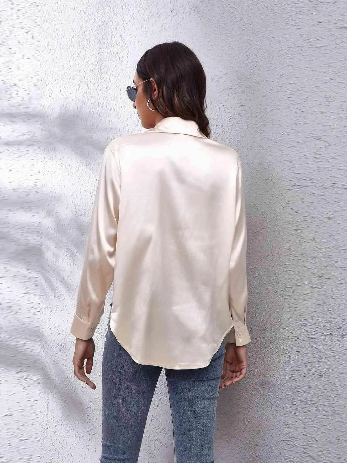 Collared Neck Buttoned Long Sleeve Shirt | Classic Everyday Style – Bona Fide Fashion