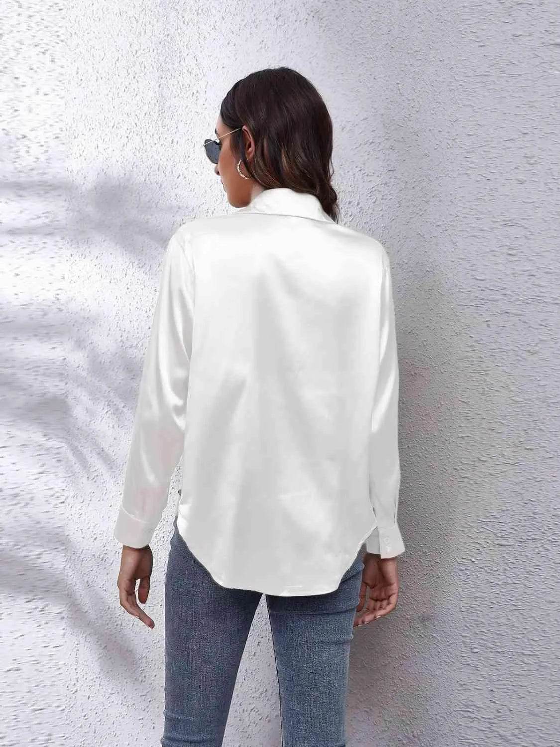 Collared Neck Buttoned Long Sleeve Shirt | Classic Everyday Style – Bona Fide Fashion